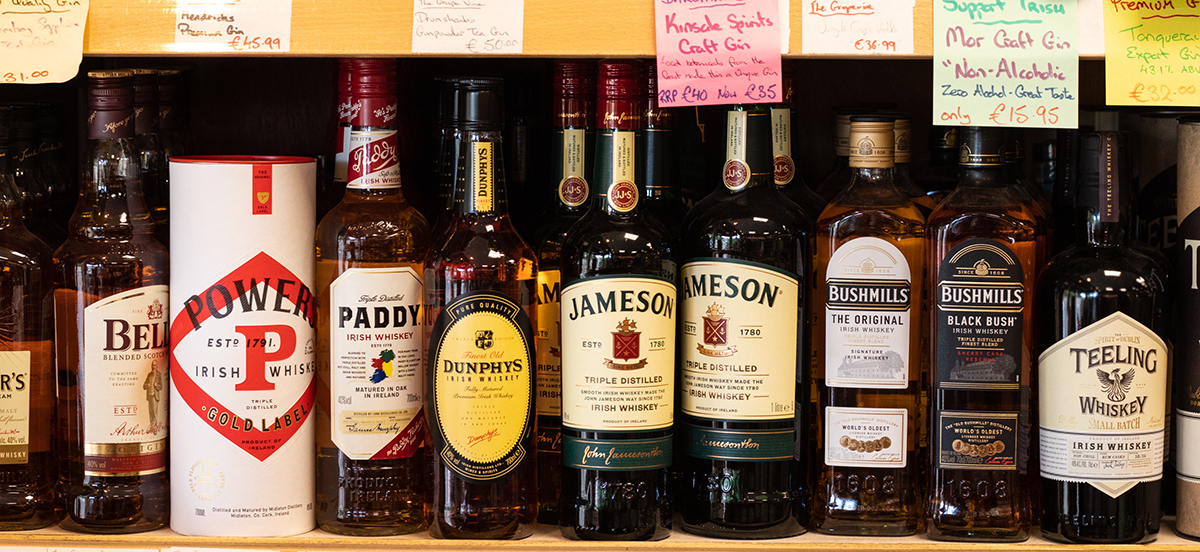 Premium liqueurs, Irish whiskey and spirits in Dublin, Ireland